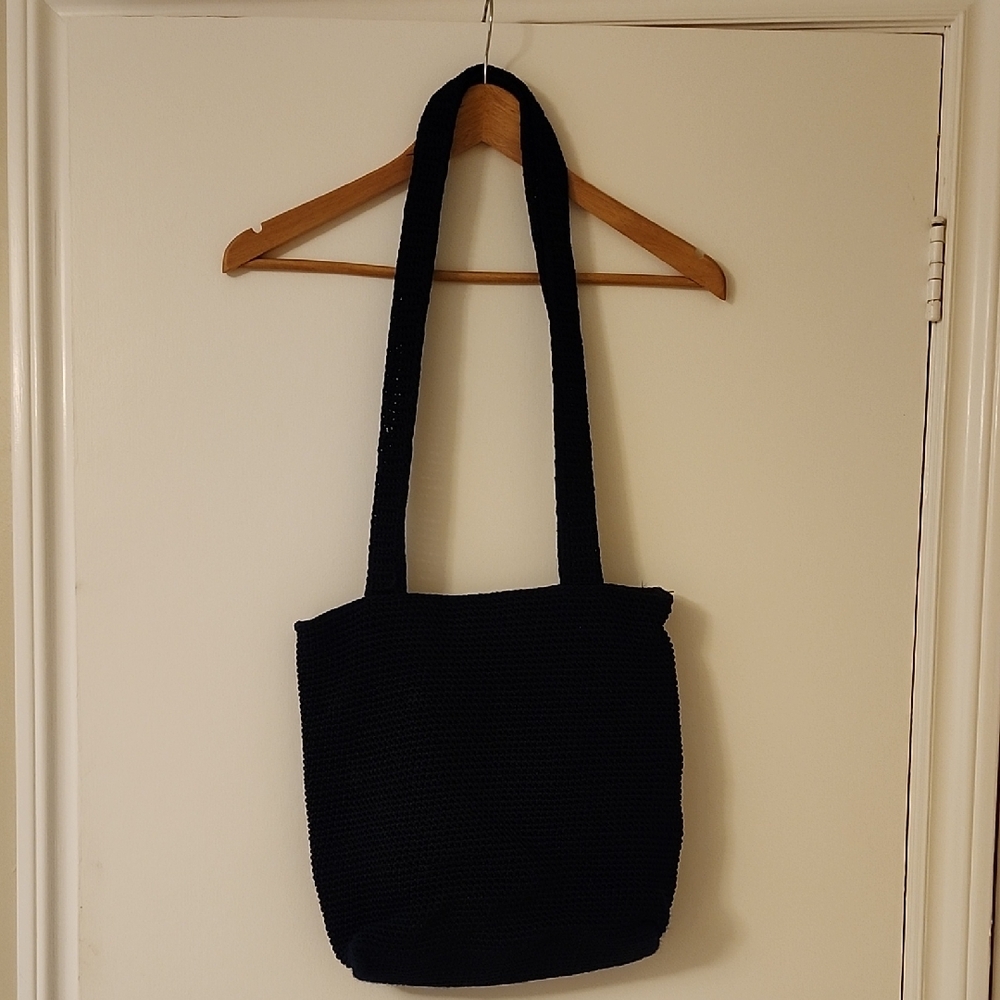 The Sak NAVY Tote Bag Classic Crochet Design